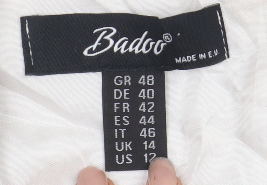 Badoo Women's Black & White Animal Print Sheath Dress UK 14