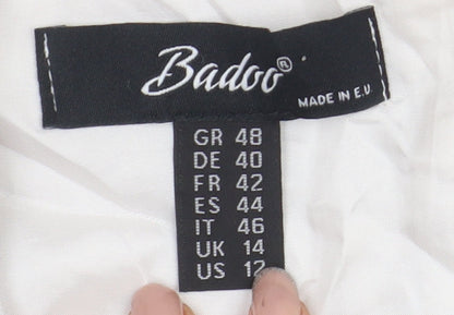 Badoo Women's Black & White Animal Print Sheath Dress UK 14