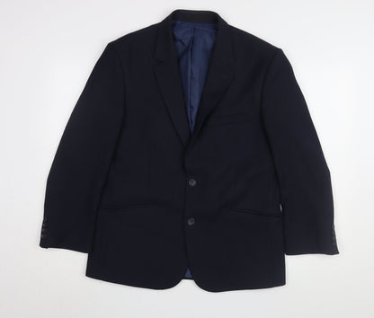 Mens UK Size 38 Charlton Gray Regular Black Suit Jacket