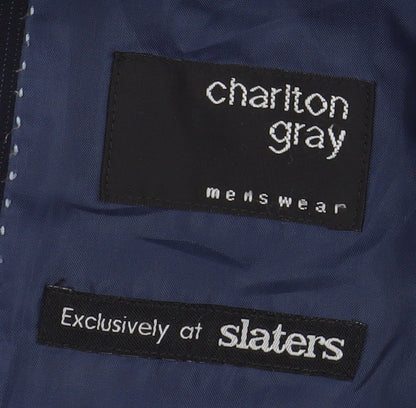 Mens UK Size 38 Charlton Gray Regular Black Suit Jacket