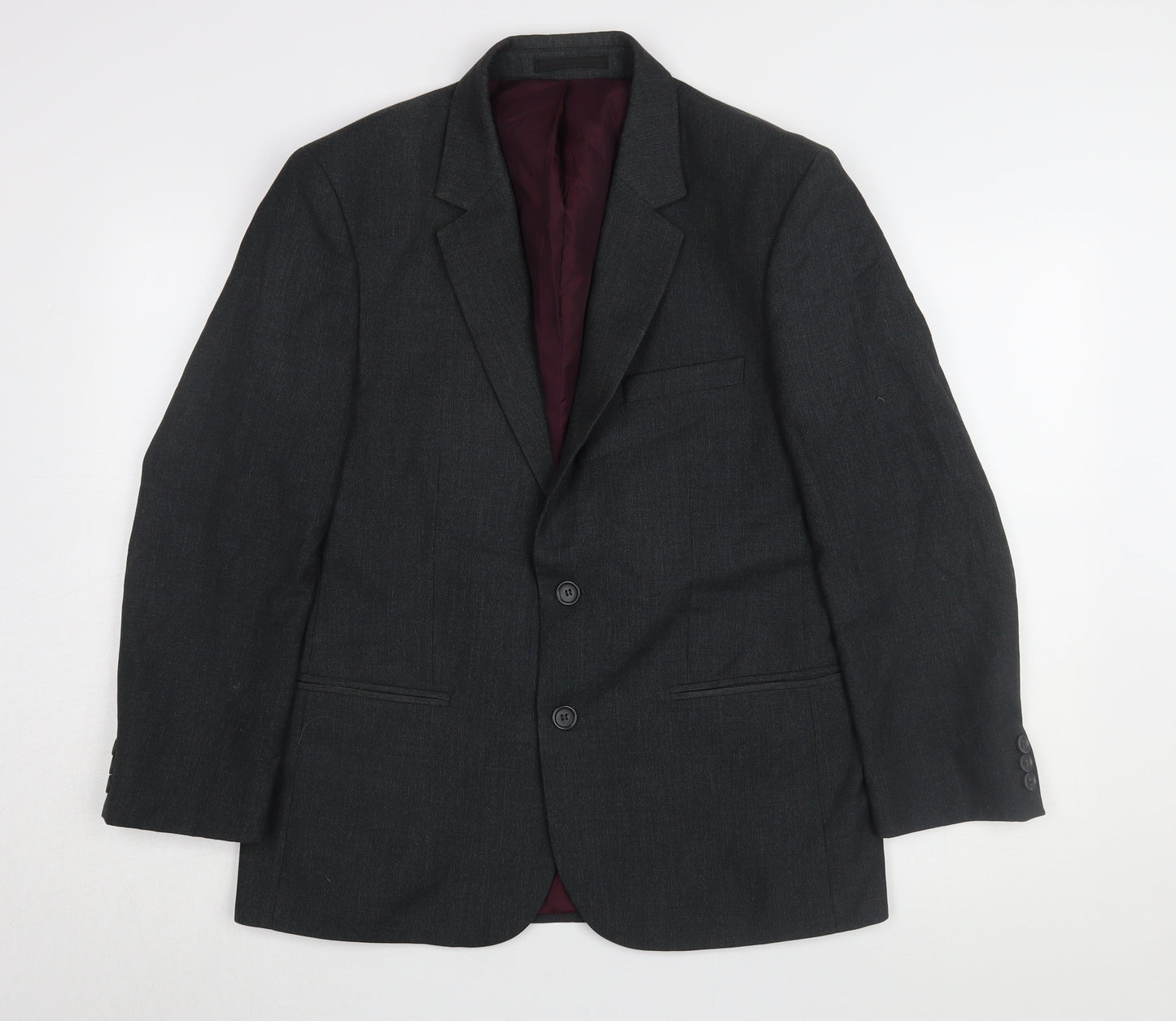 Mens UK Size 38 Charlton Gray Regular Black Suit Jacket