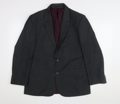 Mens UK Size 38 Charlton Gray Regular Black Suit Jacket