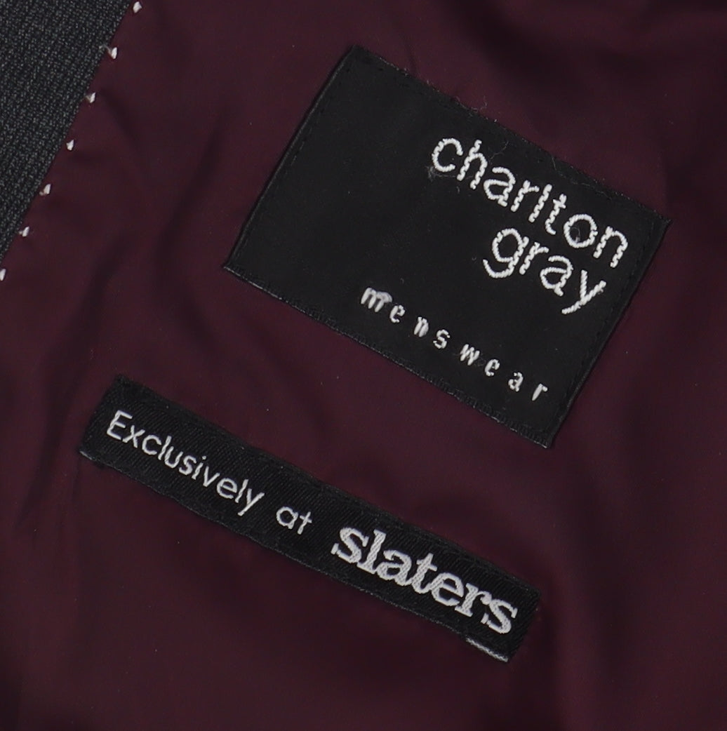 Mens UK Size 38 Charlton Gray Regular Black Suit Jacket