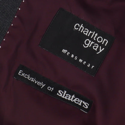 Mens UK Size 38 Charlton Gray Regular Black Suit Jacket
