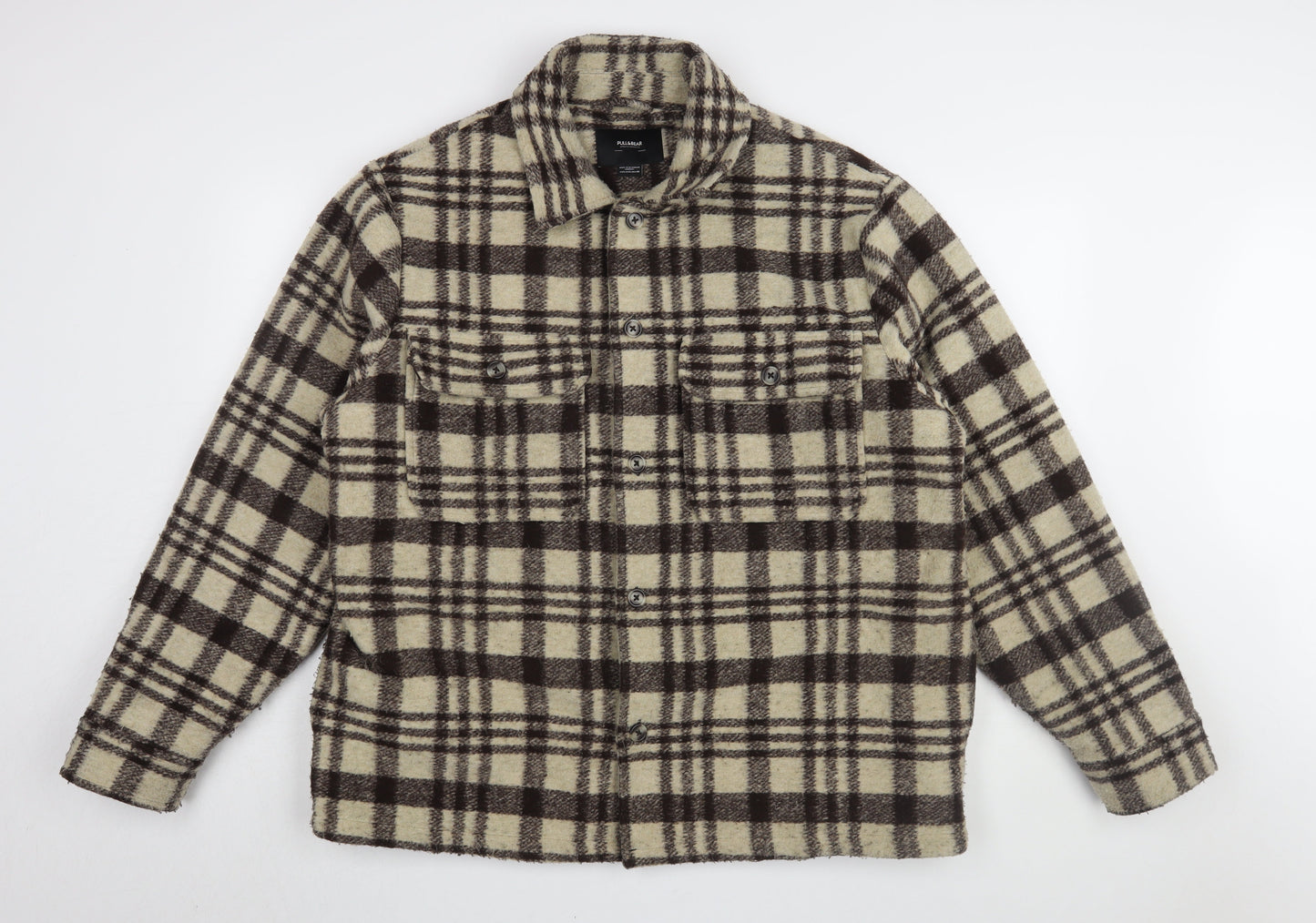 Mens UK Size 12 Pull&Bear Brown Shacket