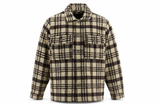 Pull&Bear Womens Brown Plaid Shacket, Size 12 - Casual Classic