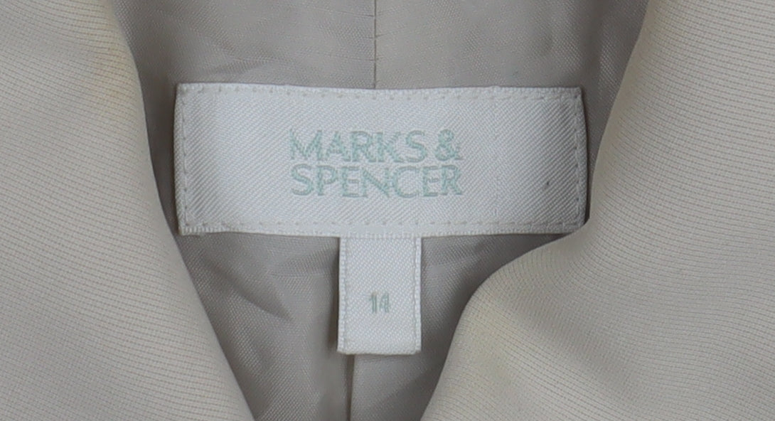 Womens UK Size 14 Marks and Spencer Beige Overcoat