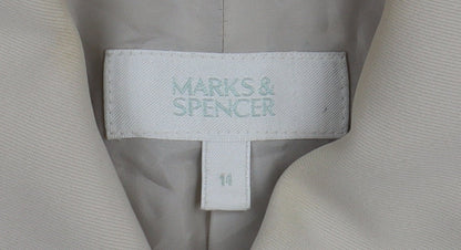 Womens UK Size 14 Marks and Spencer Beige Overcoat