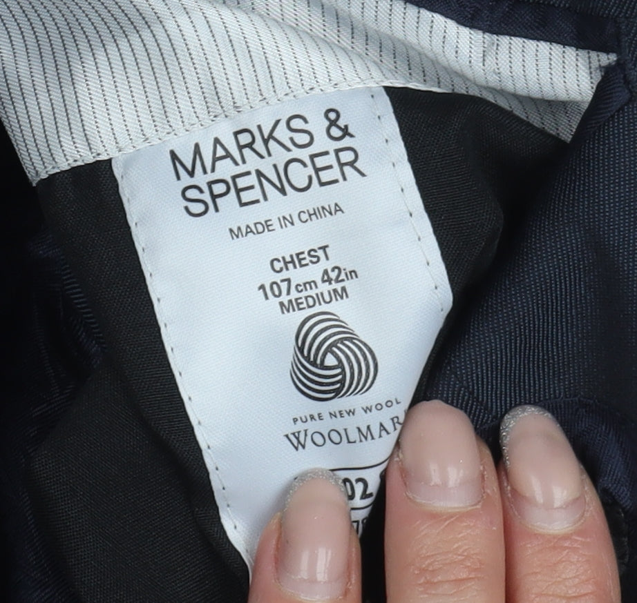 Mens UK Size 42 Marks and Spencer Regular Blue Suit Jacket