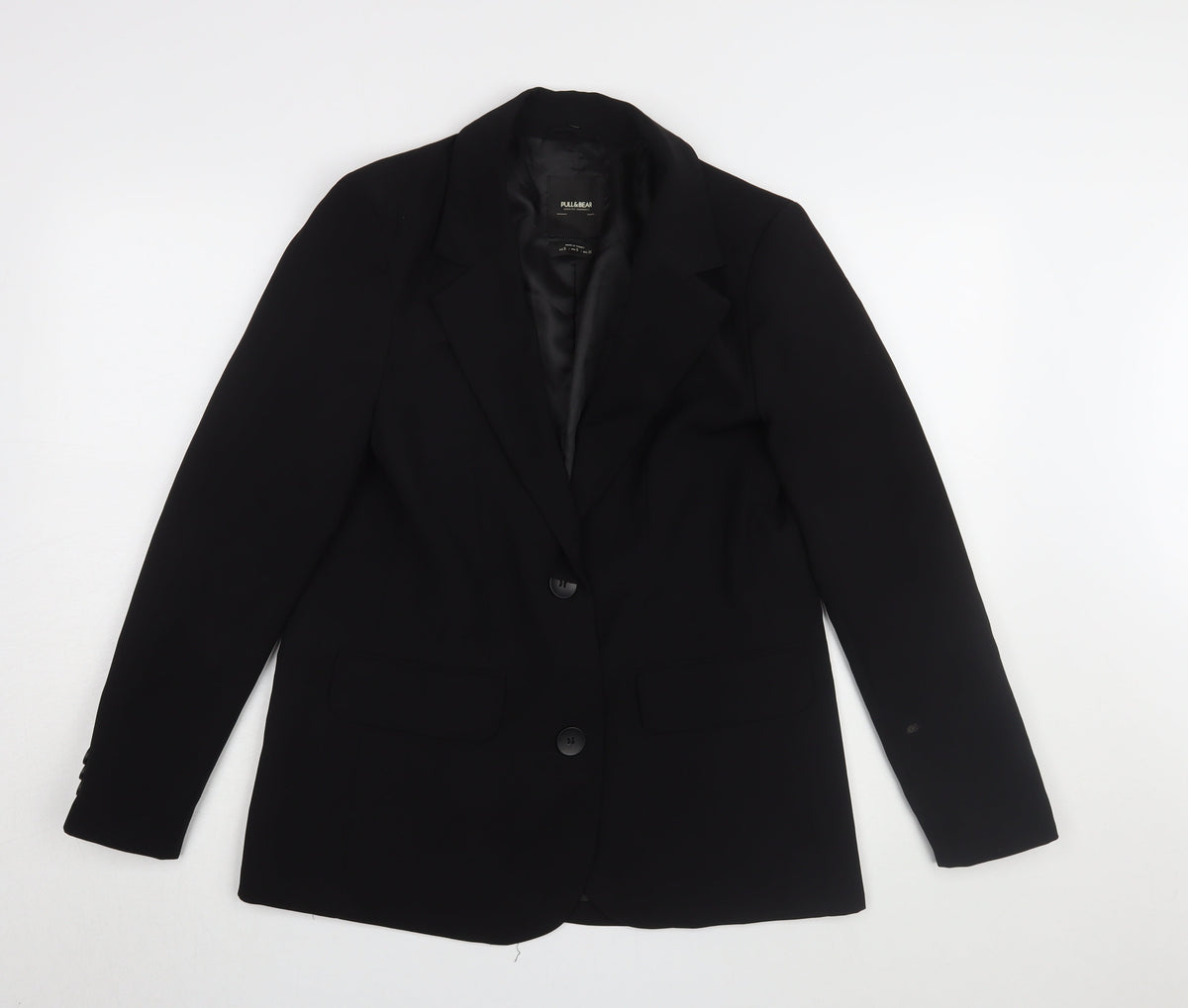 Pull & Bear Women's Black Regular Blazer Jacket Size 8