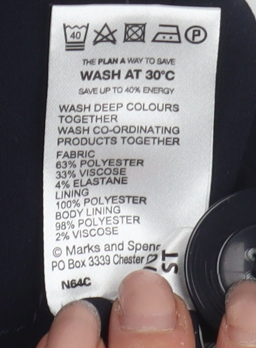 Marks & Spencer Women's Black Regular Blazer Size 10