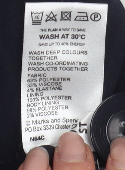 Marks & Spencer Women's Black Regular Blazer Size 10