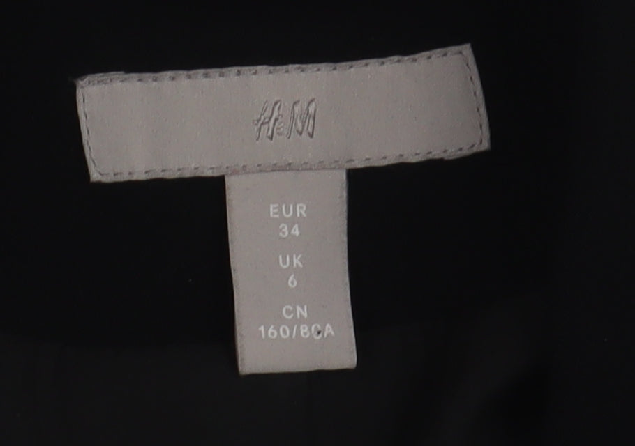 H&M Womens Black Double-Breasted Blazer Size 6