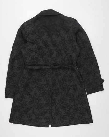 Marks & Spencer Women's Grey Floral Trench Coat Size 12