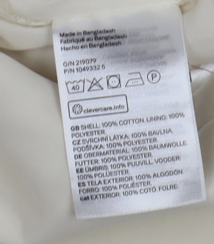 H&M Women's Ivory Cotton Belted Jacket - Size S