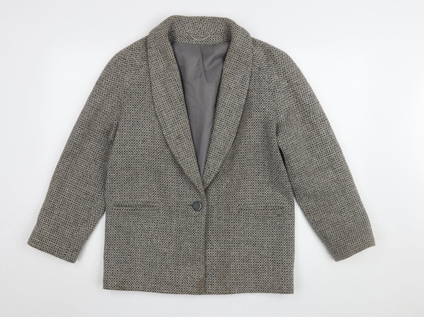 Principles Women's Grey Blazer, Size 10, Classic Tweed