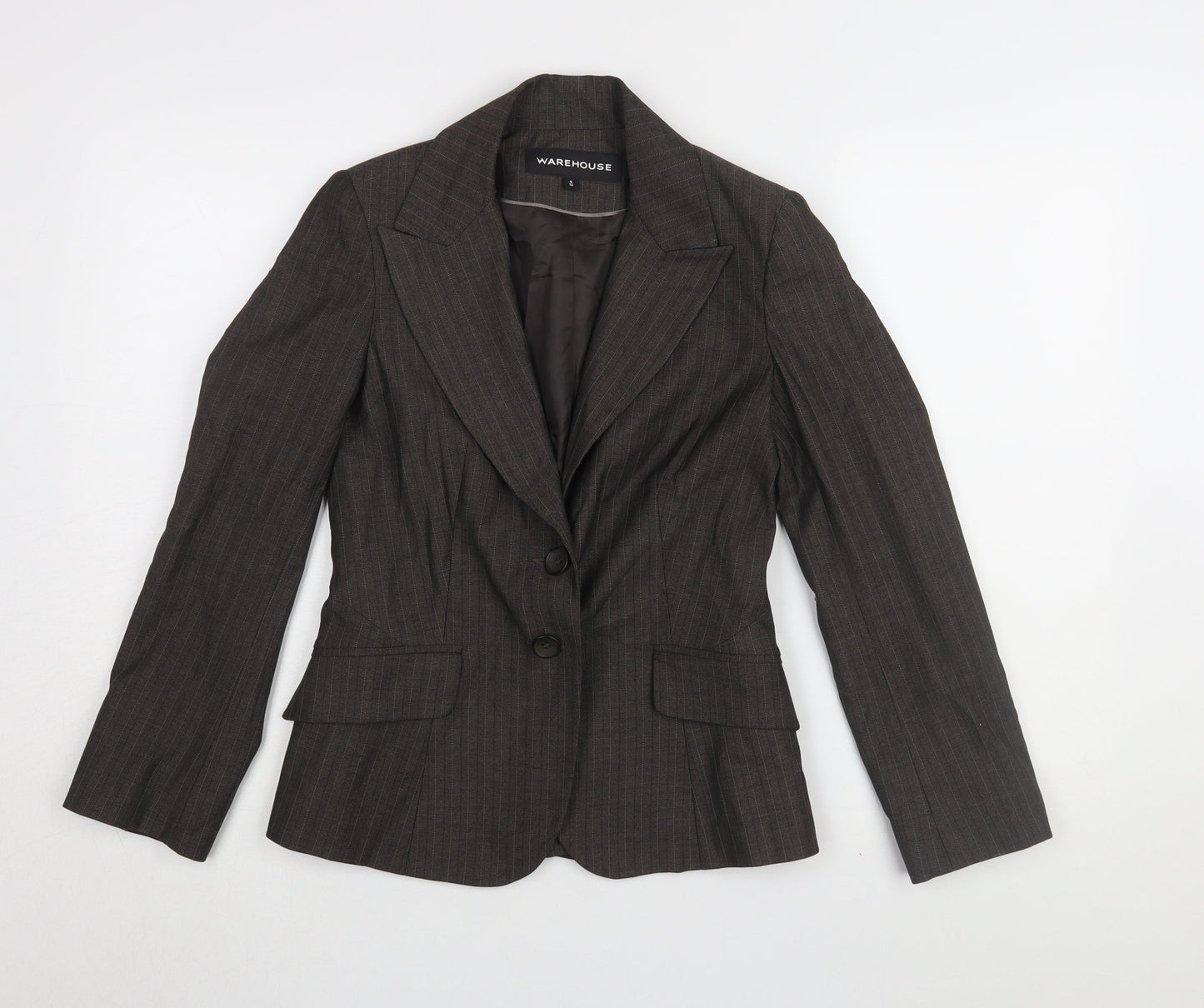 Warehouse Women's Brown Pinstripe Blazer Size 8