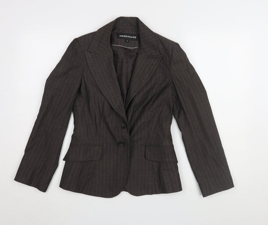 Warehouse Women's Brown Pinstripe Blazer Size 8