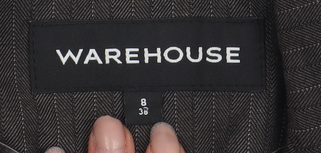 Warehouse Women's Brown Pinstripe Blazer Size 8