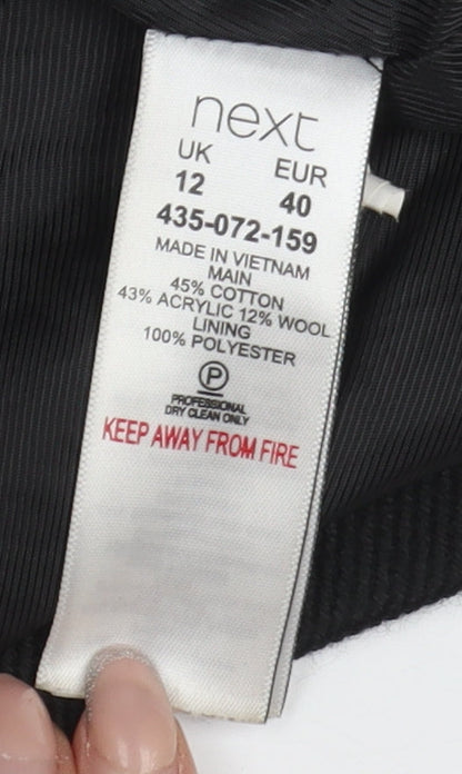 Next Women's Black Mid-Length Overcoat, Size 12