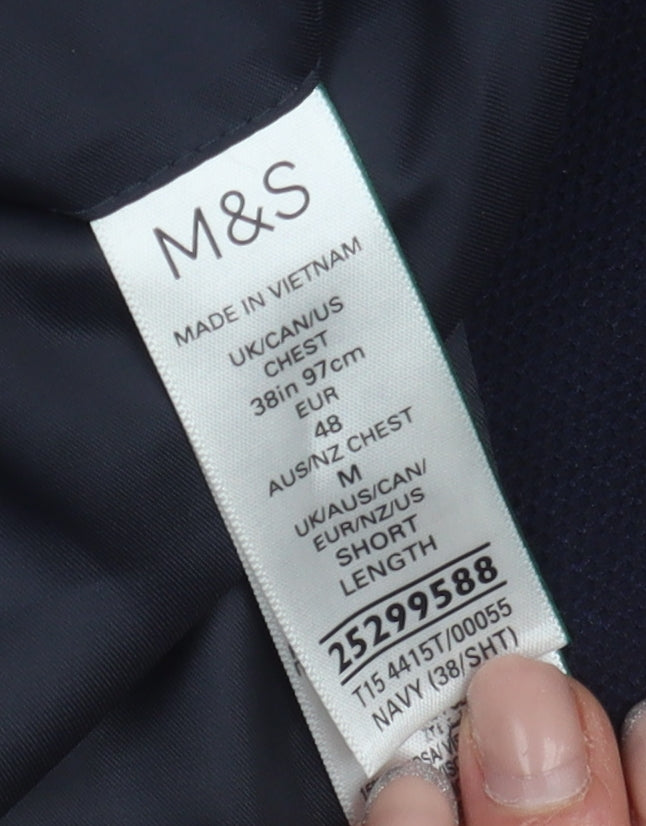 Mens UK Size 38 Marks and Spencer Regular Blue Suit Jacket