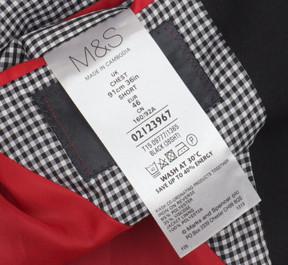 Mens UK Size 36 Marks and Spencer Regular Black Suit Jacket