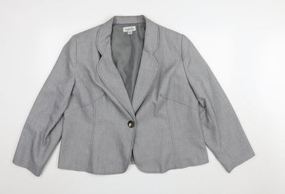 Additional front view of Isabella Women's Grey Suit Jacket, size 20, Elegant Workwear