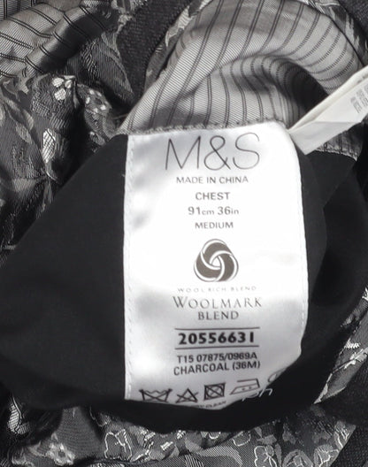Marks and Spencer Men's Grey Blazer, Size 36R, Formal
