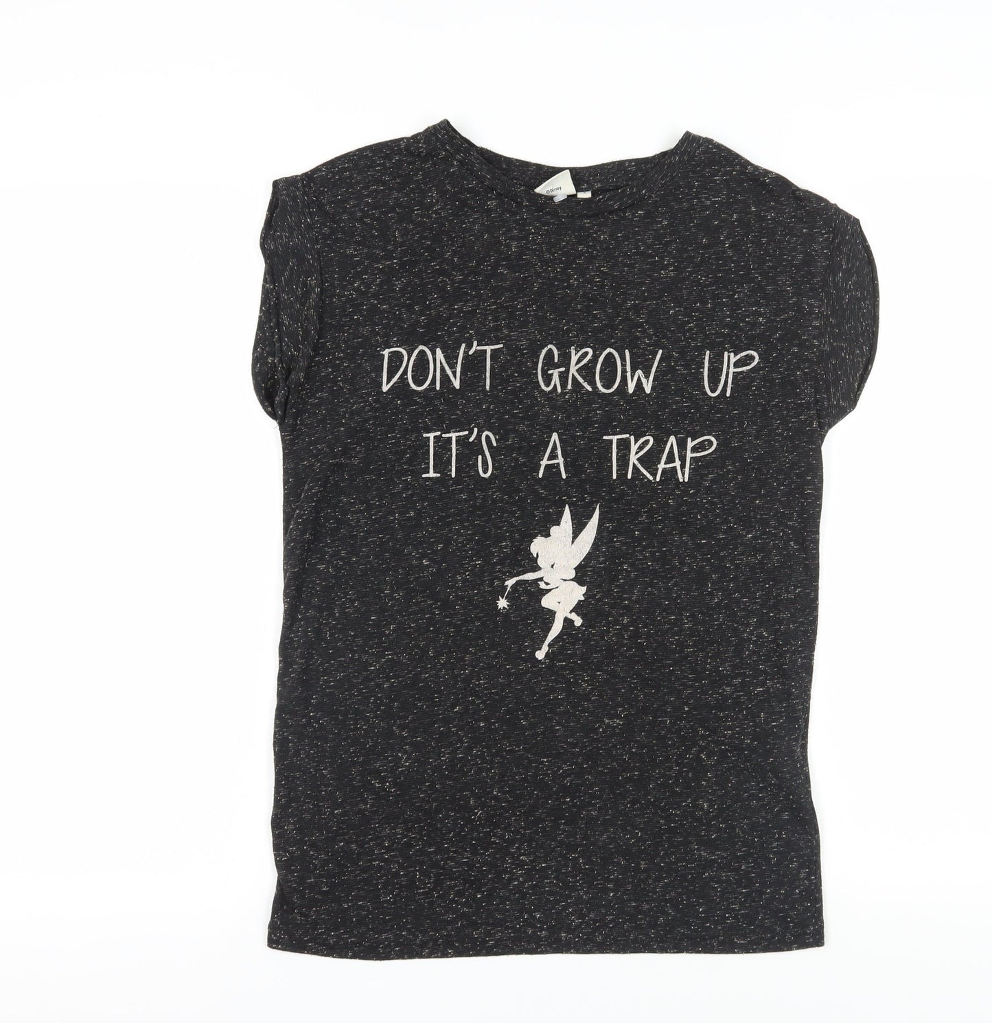 Teens UK Size 10 Disney Black Basic T-Shirt