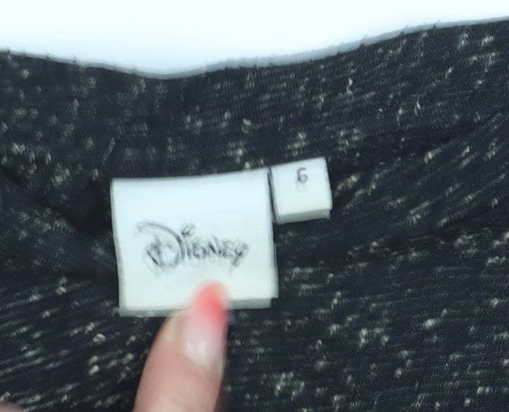 Teens UK Size 10 Disney Black Basic T-Shirt