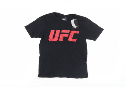 UFC Boys Black Cotton T-Shirt 7-8 Years Sports Logo