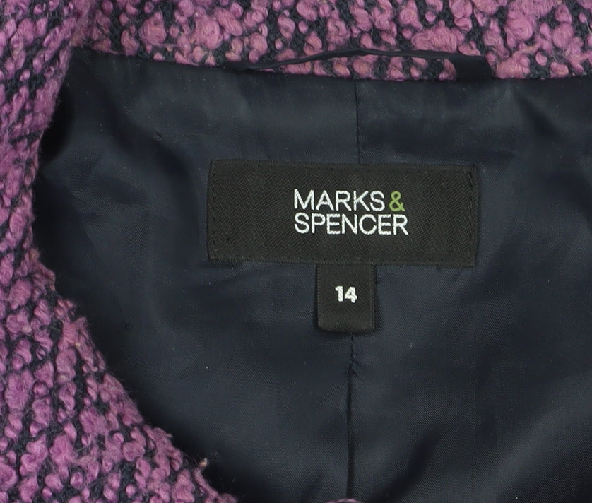 Marks and Spencer Women's Purple Bouclé Blazer