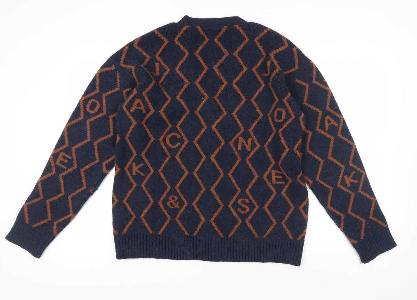 Jack & Jones Men's Brown Geometric M Cardigan