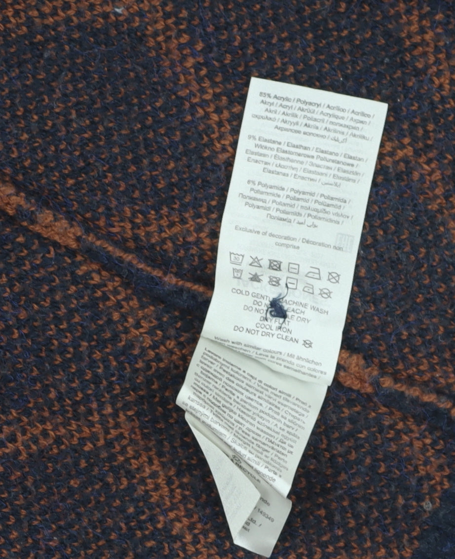 Jack & Jones Men's Brown Geometric M Cardigan