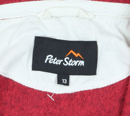 Peter Storm Girls Red Hooded Jacket, 13 Years, Casual Style