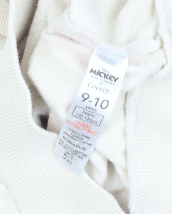 George Girls White Mickey Mouse Graphic Sweatshirt 9-10 Years