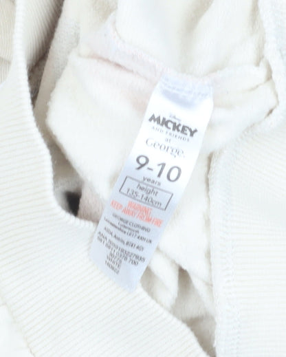George Girls White Mickey Mouse Graphic Sweatshirt 9-10 Years