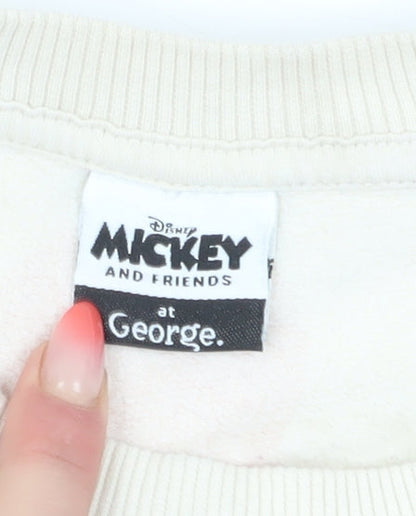 George Girls White Mickey Mouse Graphic Sweatshirt 9-10 Years