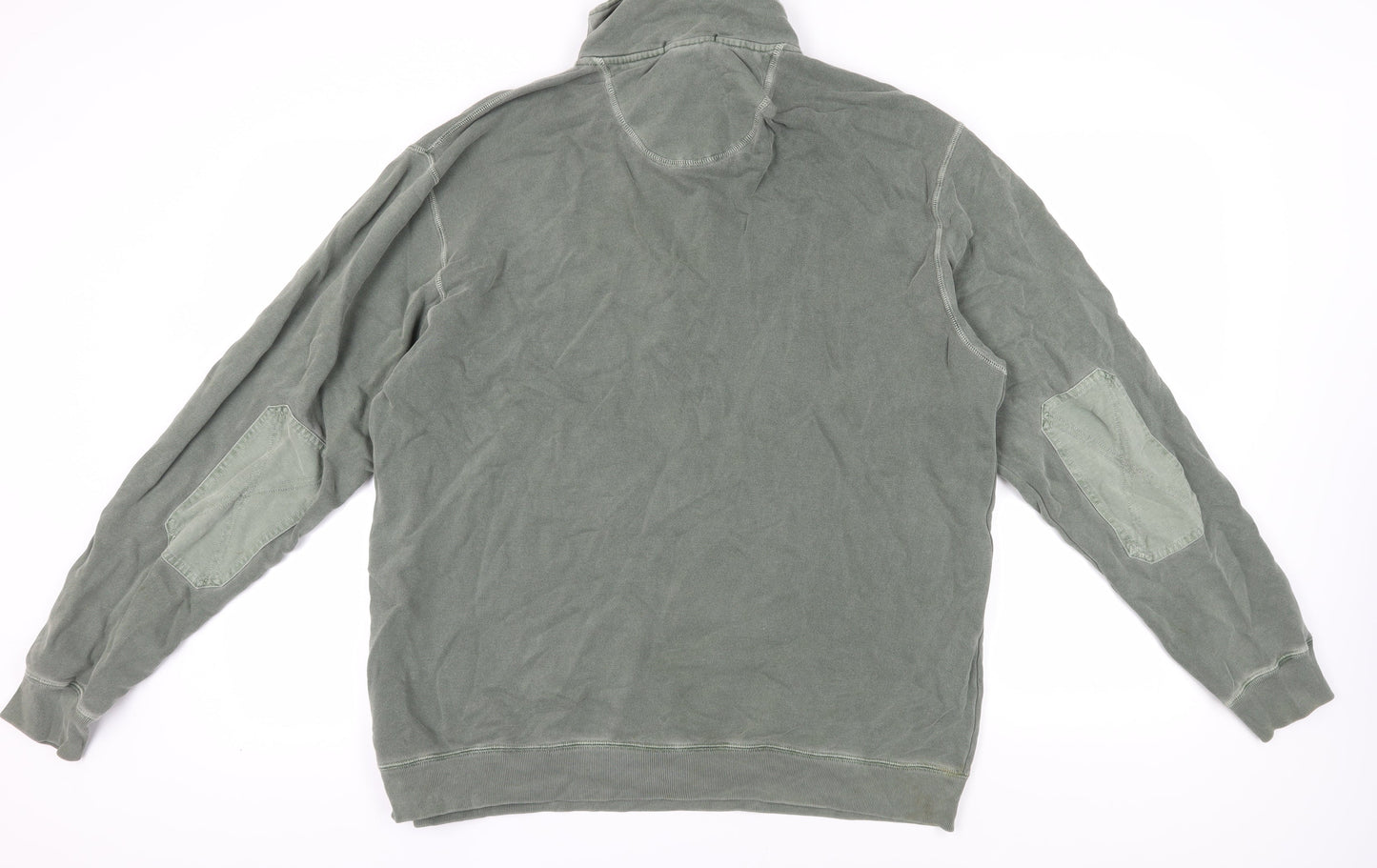 Mens UK Size L Lands' End Green 1/4 Zip Sweatshirt