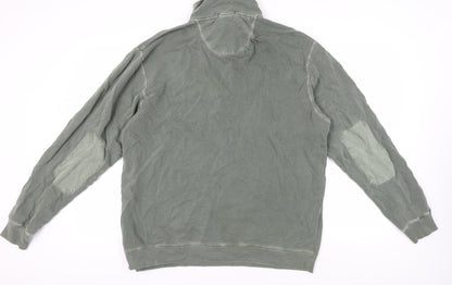 Mens UK Size L Lands' End Green 1/4 Zip Sweatshirt