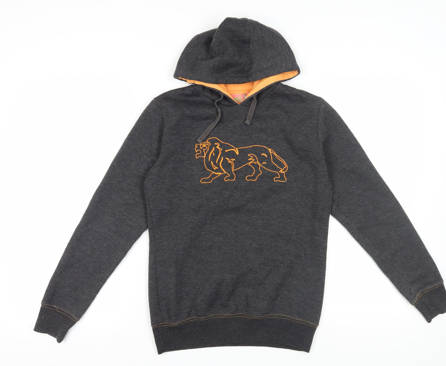 Lonsdale Women's Grey Pullover Hoodie Size 10, Graphic Print