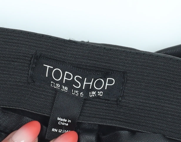 Womens UK Size 10 Topshop Slim Fit Skinny Black Trousers