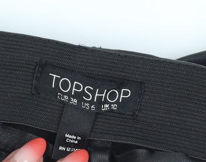 Womens UK Size 10 Topshop Slim Fit Skinny Black Trousers