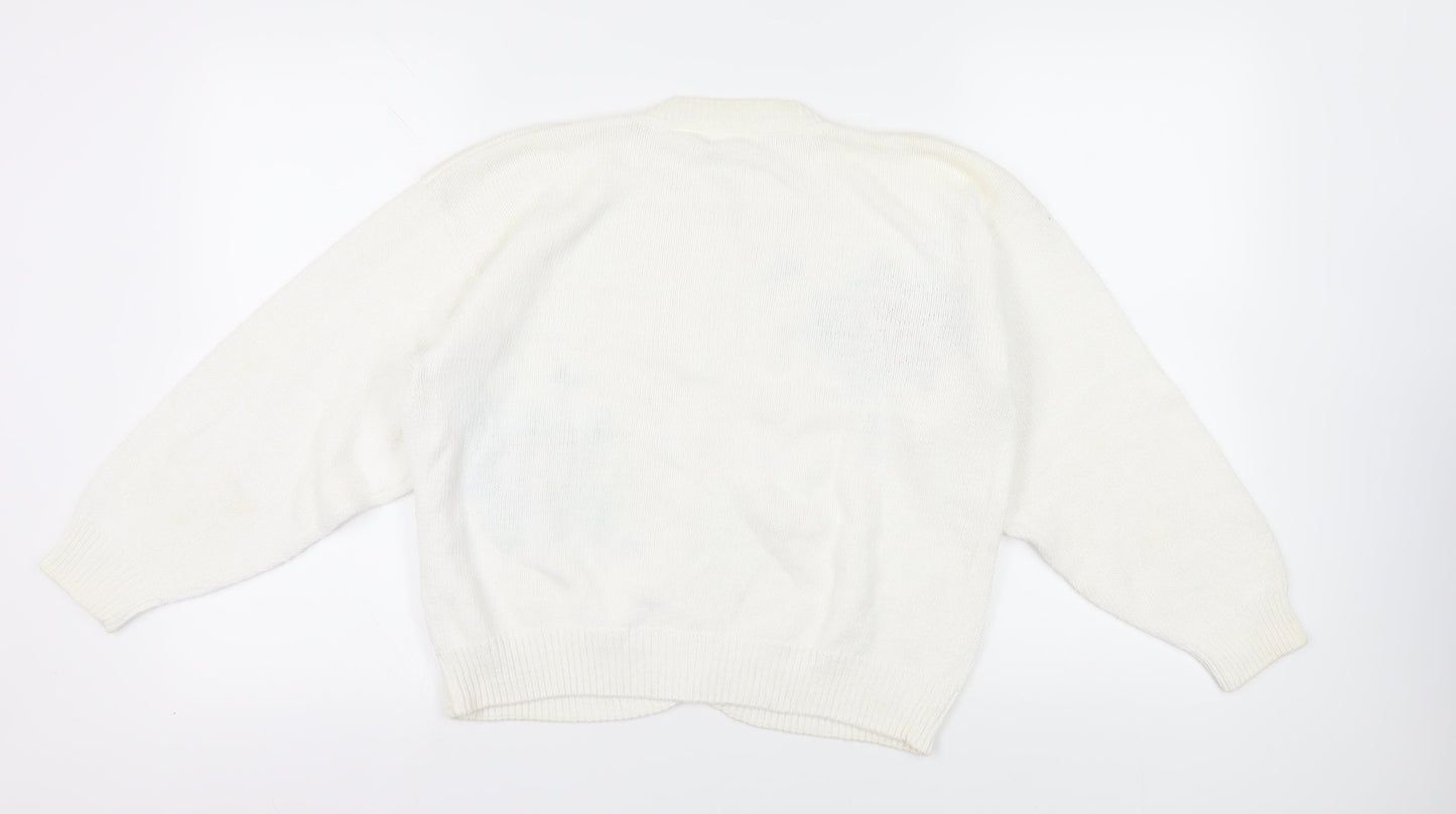 Dash Women's Ivory Floral Cardigan, Size M