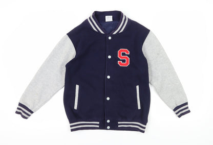 Additional front view of Malcolm & Gerald boys’ blue varsity jacket 12-13 years