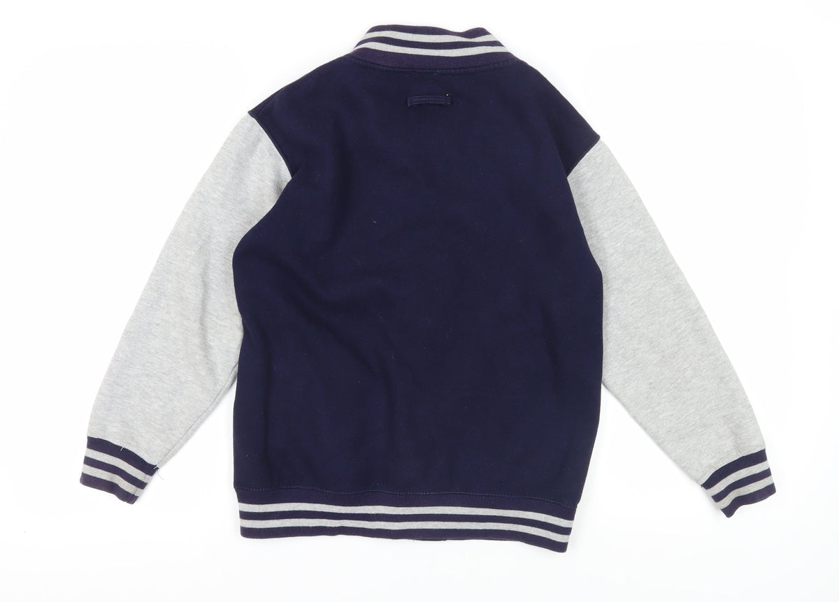 Back view of Malcolm & Gerald boys’ blue varsity jacket 12-13 years