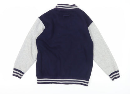 Back view of Malcolm & Gerald boys’ blue varsity jacket 12-13 years