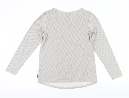 Polarn O. Pyret Women's Grey Geometric Long Sleeve T-Shirt