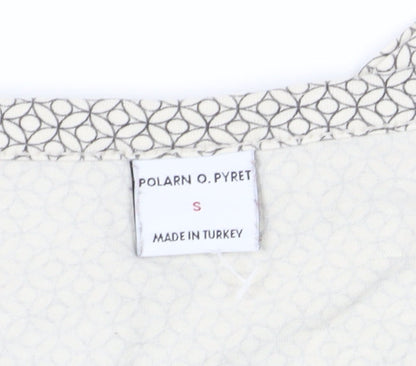 Polarn O. Pyret Women's Grey Geometric Long Sleeve T-Shirt