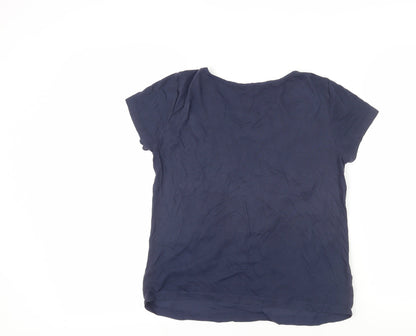 Womens UK Size S Laura Ashley Blue Basic T-Shirt